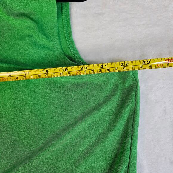 Quacker Factory 2-Piece Set Top Button Cardigan Kelly Green 1X Rhinestone V-Neck - Picture 10 of 12